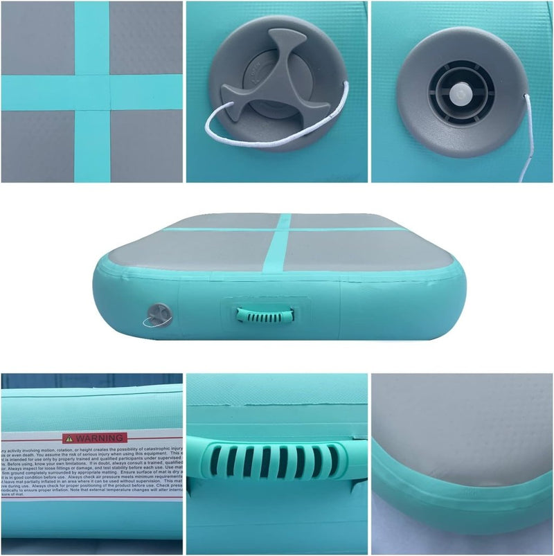 Chargez l'image dans la visionneuse de la galerie, Opblaasbaar gymnastiekblok 100 x 100 x 20 cm – airblock turnmat met elektrische pomp voor turnen, fitness en yoga - happygetfit.com
