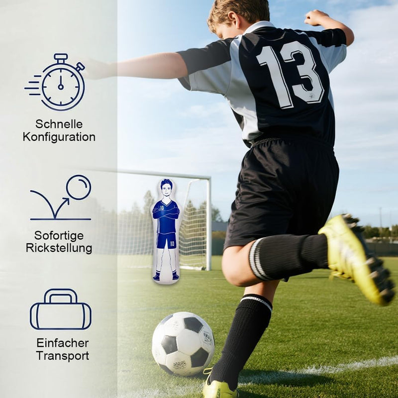 Load image into Gallery viewer, Opblaasbare voetbal trainingsdummy 160 cm - happygetfit.com
