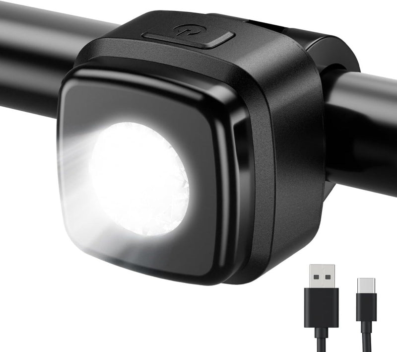 Załaduj obraz do przeglądarki galerii, Oplaadbaar fietsvoorlicht USB-C IPX5 waterbestendig met 3 lichtstanden – fietslamp – fietsverlichting - happygetfit.com
