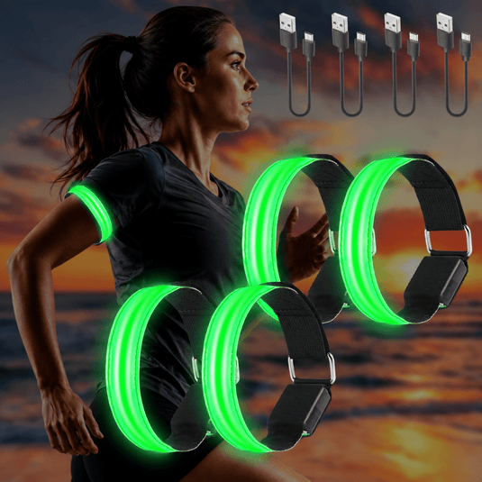 Oplaadbare led armbanden set van 4 stuks - happygetfit.com