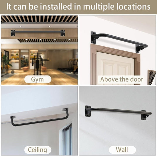 Optrekstang 95 cm voor wand plafond en balk tot 227 kg – pull-up bar – krachttraining - happygetfit.com