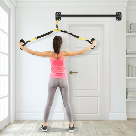 Optrekstang 95 cm voor wand plafond en balk tot 227 kg – pull-up bar – krachttraining - happygetfit.com
