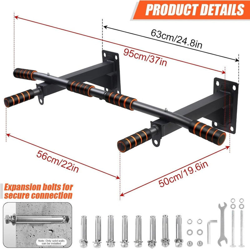 Załaduj obraz do przeglądarki galerii, Optrekstang voor deurkozijn 50-85 cm zonder boren tot 200 kg – pull-up bar – krachttraining - happygetfit.com
