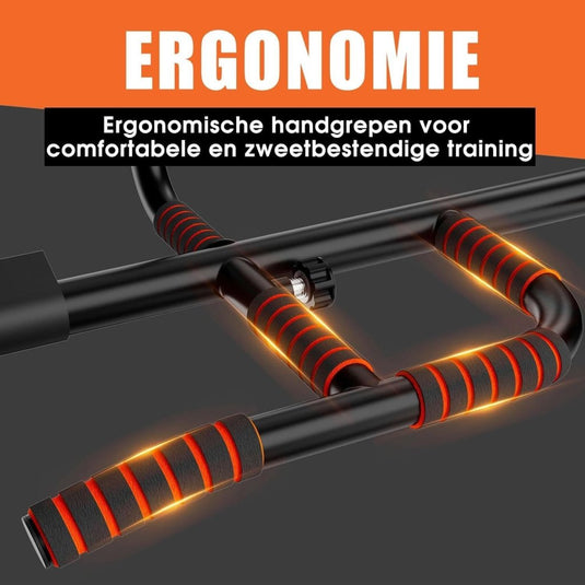Optrekstang voor deurkozijn zonder boren tot 200 kg met meerdere grepen – pull-up bar – calisthenics - happygetfit.com
