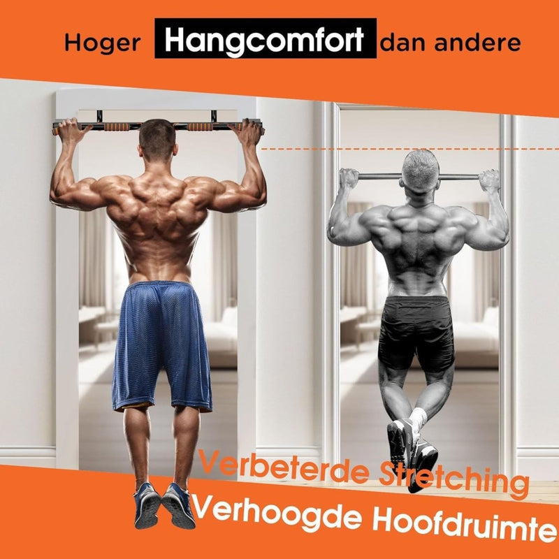 Załaduj obraz do przeglądarki galerii, Optrekstang voor deurkozijn zonder boren tot 200 kg met meerdere grepen – pull-up bar – calisthenics - happygetfit.com
