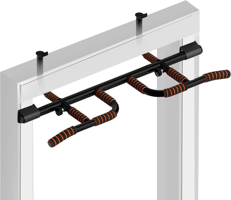 Załaduj obraz do przeglądarki galerii, Optrekstang voor deurkozijn zonder boren tot 200 kg met meerdere grepen – pull-up bar – calisthenics - happygetfit.com
