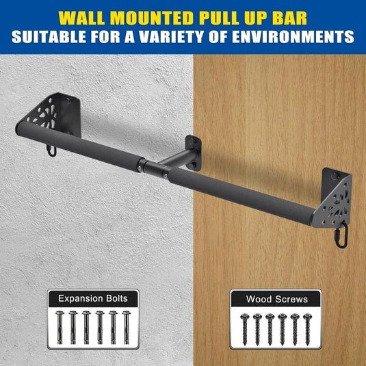 Optrekstang wandmontage 81 cm met gevoerde handgrepen tot 200 kg – pull-up bar – fitness stang - happygetfit.com