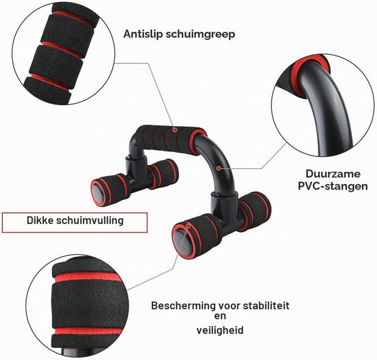 Opvouwbaar push-up board 24-in-1 met verstelbare handgrepen en antislip voetjes voor borst armen en schouders – opdruksteunen – krachttraining - happygetfit.com