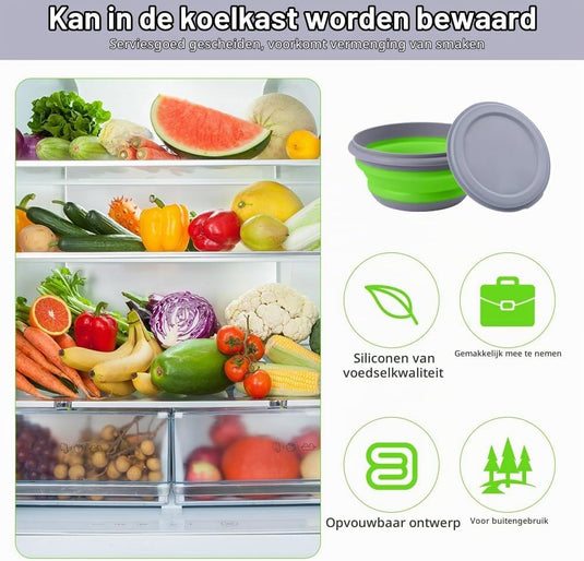 Opvouwbare campingkommen 3 stuks met deksels van stevig PP en TPR in 360 600 en 900 ml voor kamperen en reizen – kampeerservies – voedselbakjes - happygetfit.com