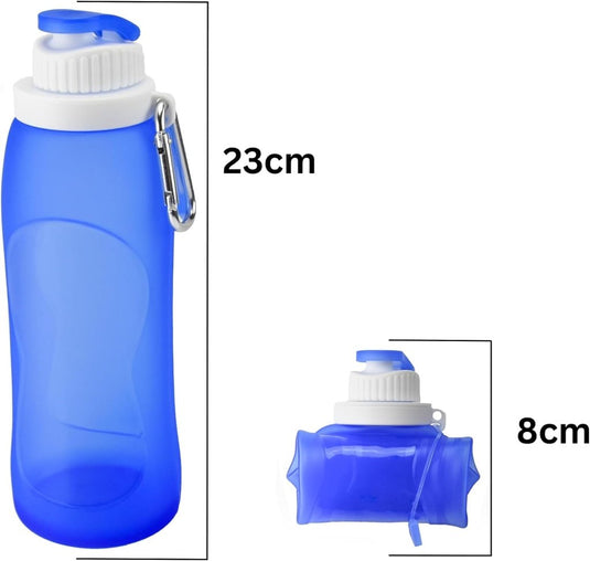 Opvouwbare drinkfles 500 ml blauw - happygetfit.com