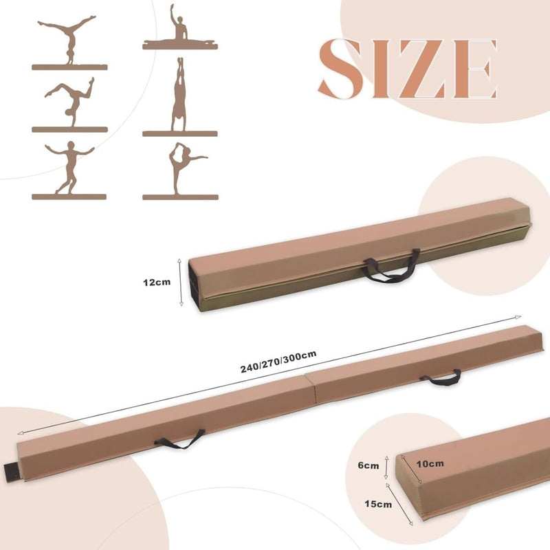 Załaduj obraz do przeglądarki galerii, Opvouwbare evenwichtsbalk voor kinderen 240/270/300 cm – PU-leer – balanstraining – turnen - happygetfit.com

