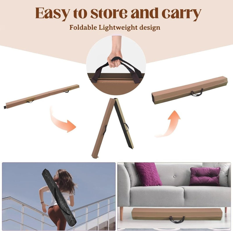 Załaduj obraz do przeglądarki galerii, Opvouwbare evenwichtsbalk voor kinderen 240/270/300 cm – PU-leer – balanstraining – turnen - happygetfit.com
