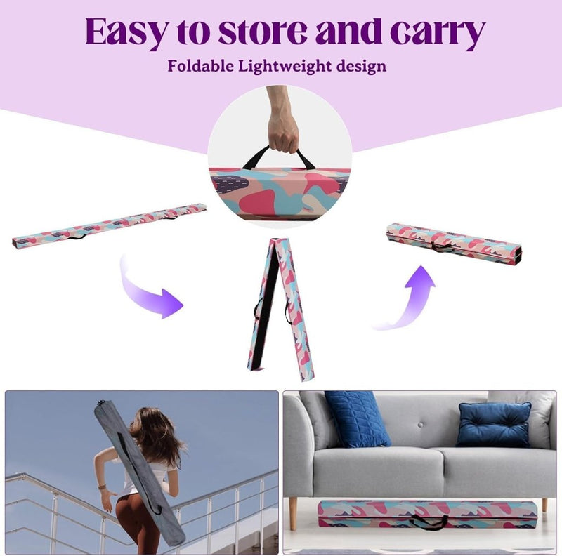 Załaduj obraz do przeglądarki galerii, Opvouwbare evenwichtsbalk voor kinderen 240/270/300 cm – PU-leer – balanstraining – turnen - happygetfit.com
