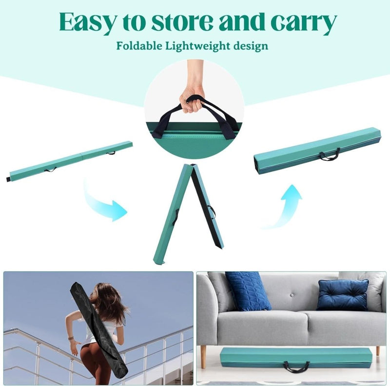 Załaduj obraz do przeglądarki galerii, Opvouwbare evenwichtsbalk voor kinderen 240/270/300 cm – PU-leer – balanstraining – turnen - happygetfit.com
