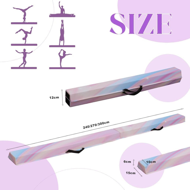 Załaduj obraz do przeglądarki galerii, Opvouwbare evenwichtsbalk voor kinderen 240/270/300 cm – PU-leer – balanstraining – turnen - happygetfit.com
