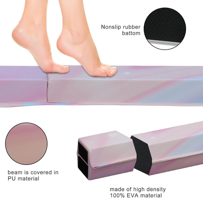 Załaduj obraz do przeglądarki galerii, Opvouwbare evenwichtsbalk voor kinderen 240/270/300 cm – PU-leer – balanstraining – turnen - happygetfit.com
