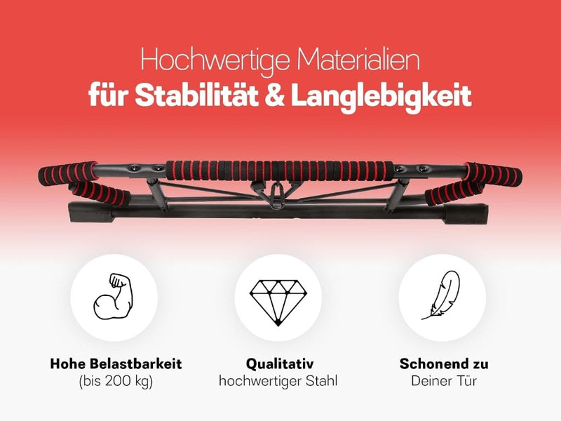 Load image into Gallery viewer, Opvouwbare optrekstang voor deurkozijn met slingtrainer tot 200 kg – pull-up bar – krachttraining - happygetfit.com
