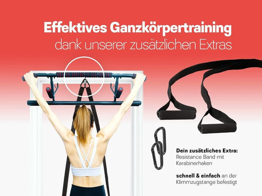 Opvouwbare optrekstang voor deurkozijn met slingtrainer tot 200 kg – pull-up bar – krachttraining - happygetfit.com
