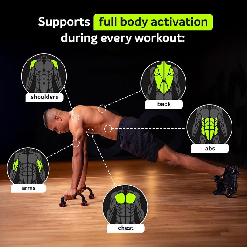 Załaduj obraz do przeglądarki galerii, Opvouwbare push-up bars 2 stuks met schuimhandgrepen tot 200 kg – parallettes – calisthenics - happygetfit.com
