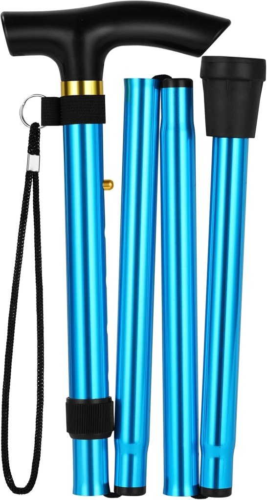 Bild im Galerie-Viewer laden, Opvouwbare wandelstok van aluminium met 5 verstelbare hoogtes van 85 tot 95 cm – wandelhulp – loophulpmiddel - happygetfit.com
