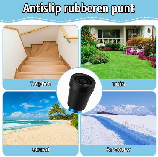 Opvouwbare wandelstok van aluminium met 5 verstelbare hoogtes van 85 tot 95 cm – wandelhulp – loophulpmiddel - happygetfit.com