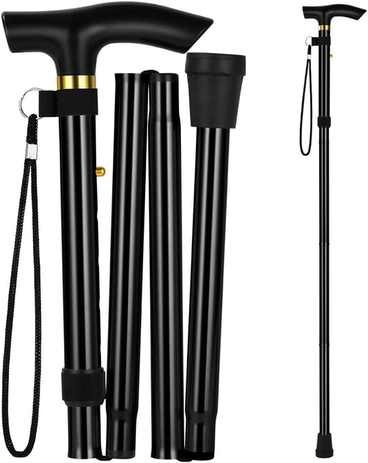 Opvouwbare wandelstok van aluminium met 5 verstelbare hoogtes van 85 tot 95 cm – wandelhulp – loophulpmiddel - happygetfit.com