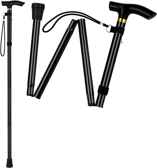 Opvouwbare wandelstok van aluminium met 5 verstelbare hoogtes van 85 tot 95 cm – wandelhulp – loophulpmiddel - happygetfit.com