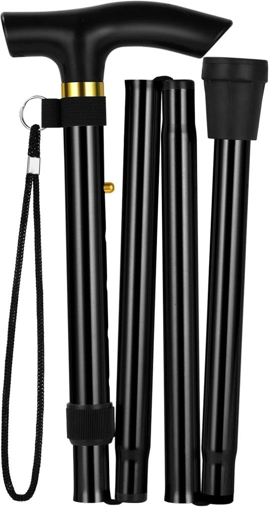Opvouwbare wandelstok van aluminium met 5 verstelbare hoogtes van 85 tot 95 cm – wandelhulp – loophulpmiddel - happygetfit.com