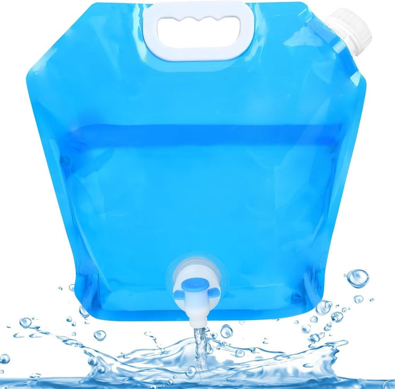 Charger l’image dans la visionneuse de galerie, Opvouwbare waterjerrycan 10 liter van BPA-vrij kunststof met kraantje en draaghandgreep voor kamperen en reizen – waterreservoir – campingwatertank - happygetfit.com
