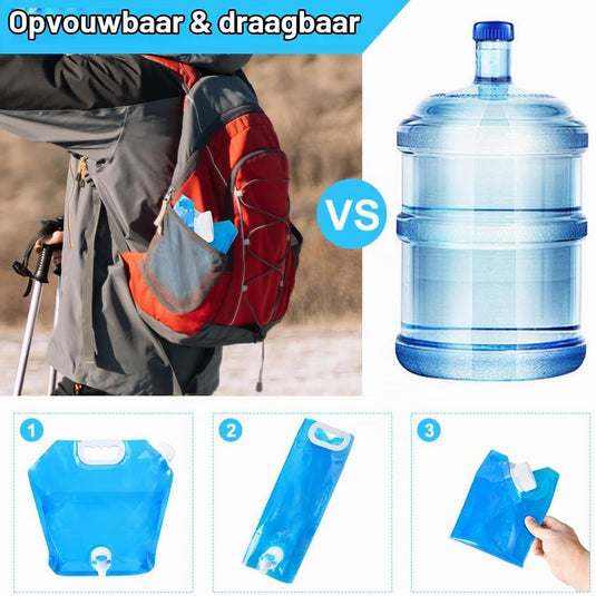 Opvouwbare waterjerrycan 10 liter van BPA-vrij kunststof met kraantje en draaghandgreep voor kamperen en reizen – waterreservoir – campingwatertank - happygetfit.com
