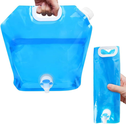 Opvouwbare waterjerrycan 10 liter van BPA-vrij kunststof met kraantje en draaghandgreep voor kamperen en reizen – waterreservoir – campingwatertank - happygetfit.com