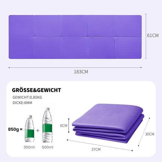Opvouwbare yogamat TPE antislip 6 mm - happygetfit.com