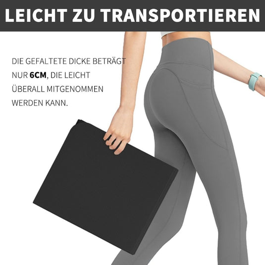 Opvouwbare yogamat TPE antislip 6 mm blauw - happygetfit.com