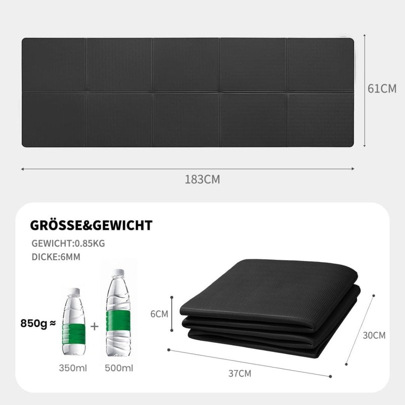 Chargez l'image dans la visionneuse de la galerie, Opvouwbare yogamat TPE antislip 6 mm blauw - happygetfit.com
