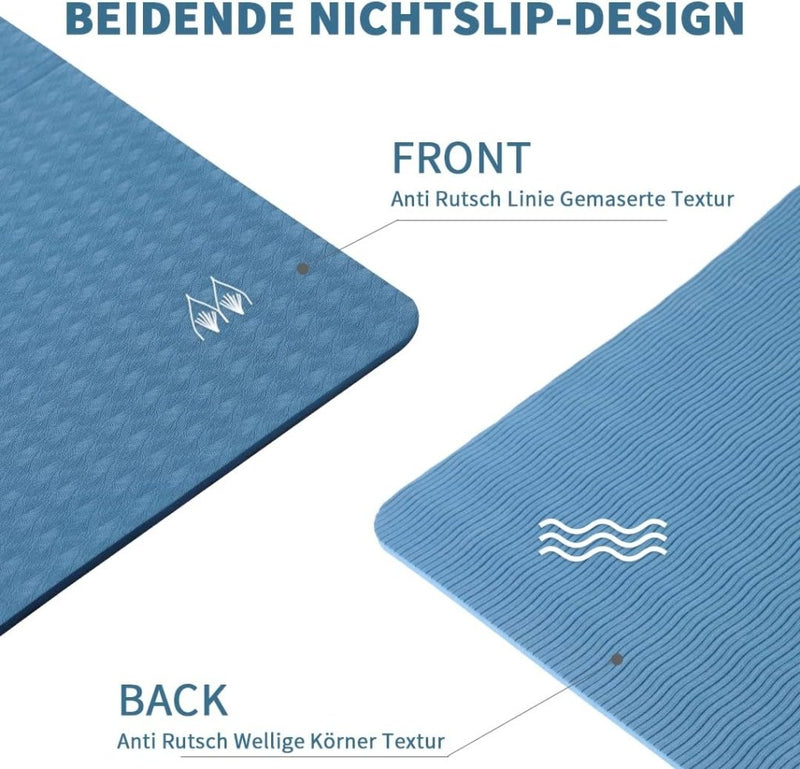 Chargez l'image dans la visionneuse de la galerie, Opvouwbare yogamat TPE antislip 6 mm blauw - happygetfit.com
