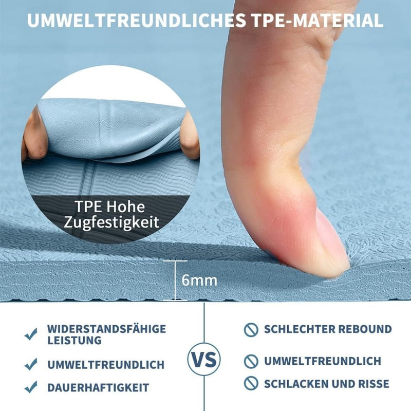Chargez l'image dans la visionneuse de la galerie, Opvouwbare yogamat TPE antislip 6 mm blauw - happygetfit.com
