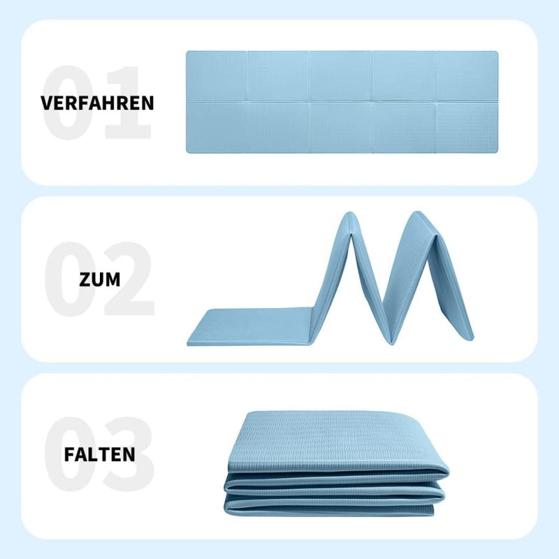 Chargez l'image dans la visionneuse de la galerie, Opvouwbare yogamat TPE antislip 6 mm blauw - happygetfit.com
