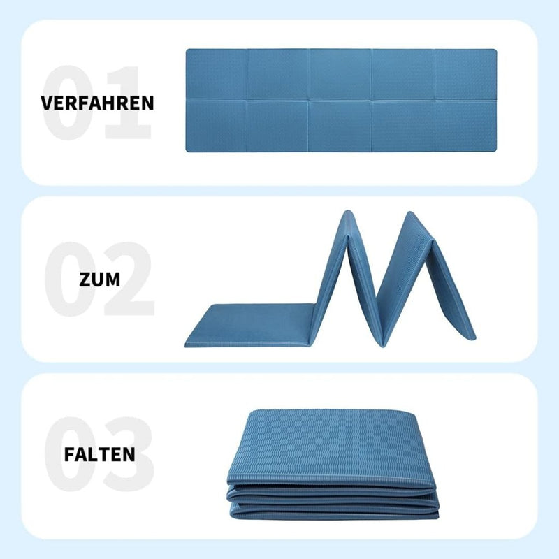 Chargez l'image dans la visionneuse de la galerie, Opvouwbare yogamat TPE antislip 6 mm blauw - happygetfit.com
