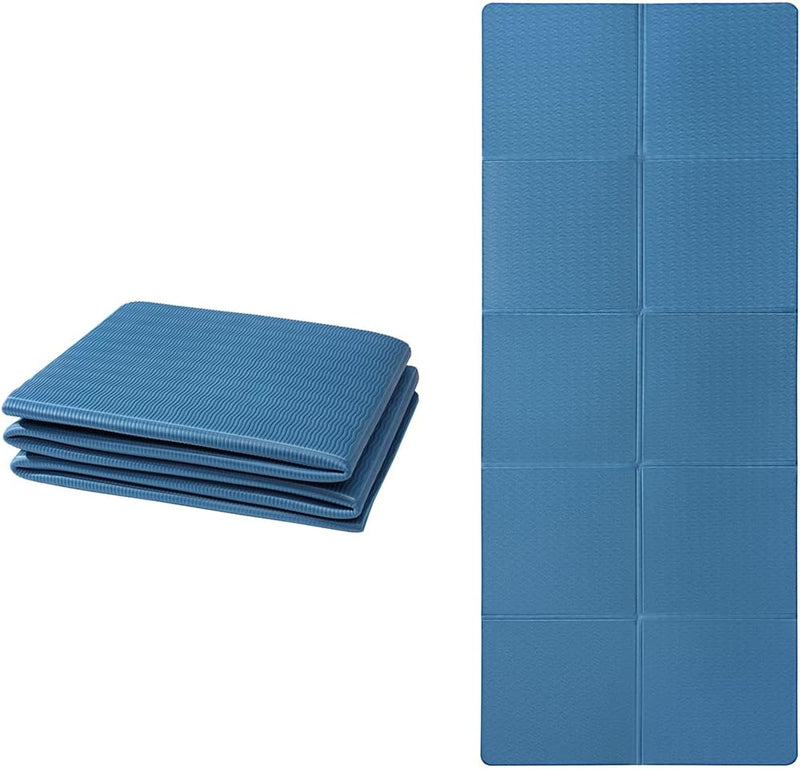 Chargez l'image dans la visionneuse de la galerie, Opvouwbare yogamat TPE antislip 6 mm blauw - happygetfit.com
