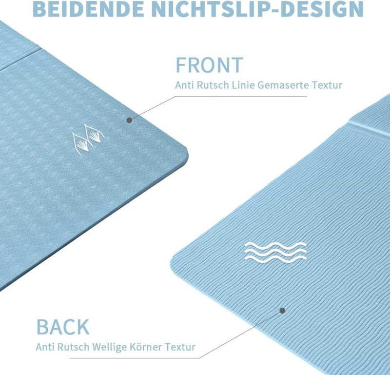 Chargez l'image dans la visionneuse de la galerie, Opvouwbare yogamat TPE antislip 6 mm blauw - happygetfit.com
