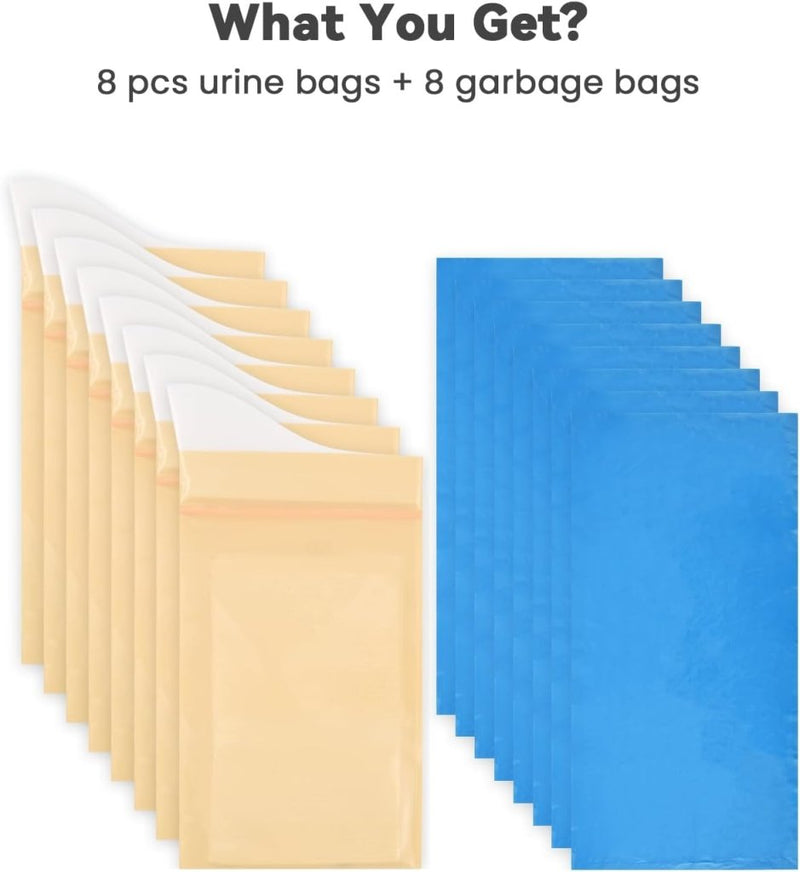Load image into Gallery viewer, OTraki Wegwerp urinezakken voor reizen, 8+8 stuks draagbare urinaal voor mannen gel urinezakken braakzakjes, reis urinaals voor kamperen, files, plaszakken voor mannen, vrouwen, zwangere patiënten - happygetfit.com
