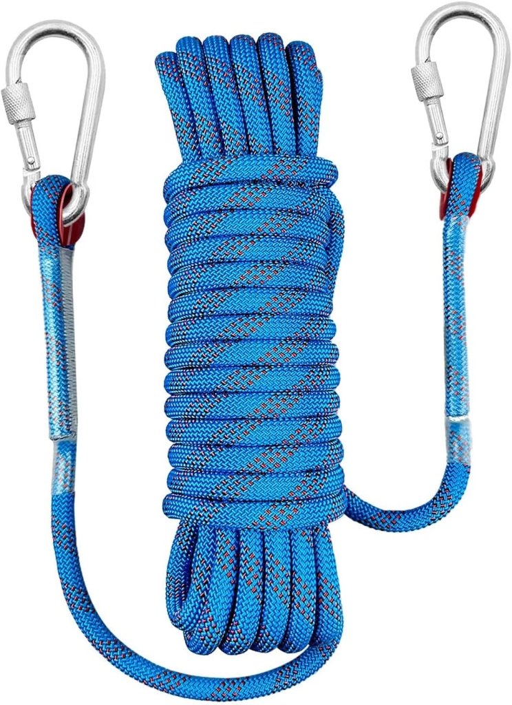 Laad afbeelding in Galerijviewer, Outdoor touw 10 m x 10 mm met 2 karabijnhaken – polyester touw voor camping en buitengebruik - happygetfit.com
