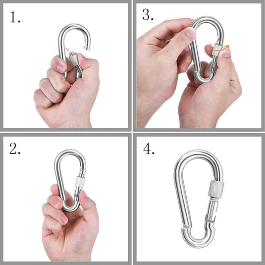 Outdoor touw 10 m x 8 mm – gevlochten touw met 2 karabijnhaken voor camping en wandelen - happygetfit.com