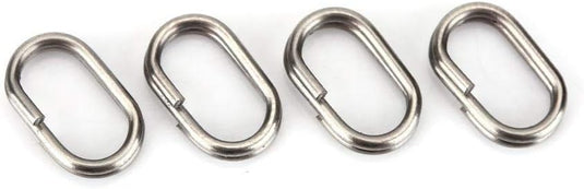 Ovale splitringen 100 stuks 9 x 15 mm van roestvrij staal voor kunstaas en vishaken – visringen – hengelsportmateriaal - happygetfit.com