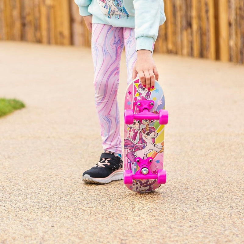 Load image into Gallery viewer, Ozbozz: 17" Skateboard - Unicorn - Heavy-Duty Flashing Wheels, Anti-Slip Grip, Smooth-Ride Bearings, Wooden Deck, Outdoor Ride-On Toy, Kids Ages 3+ - happygetfit.com
