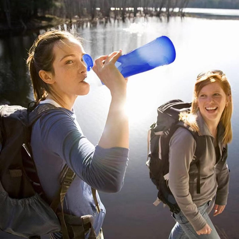 Laad afbeelding in Galerijviewer, PAPU Lekvrije, ultralichte drinkfles van 500 ml, inklapbare waterflessen, BPA-vrij, fles voor sport, fietsen, fitness, outdooractiviteiten, sportfles (blauw) - happygetfit.com
