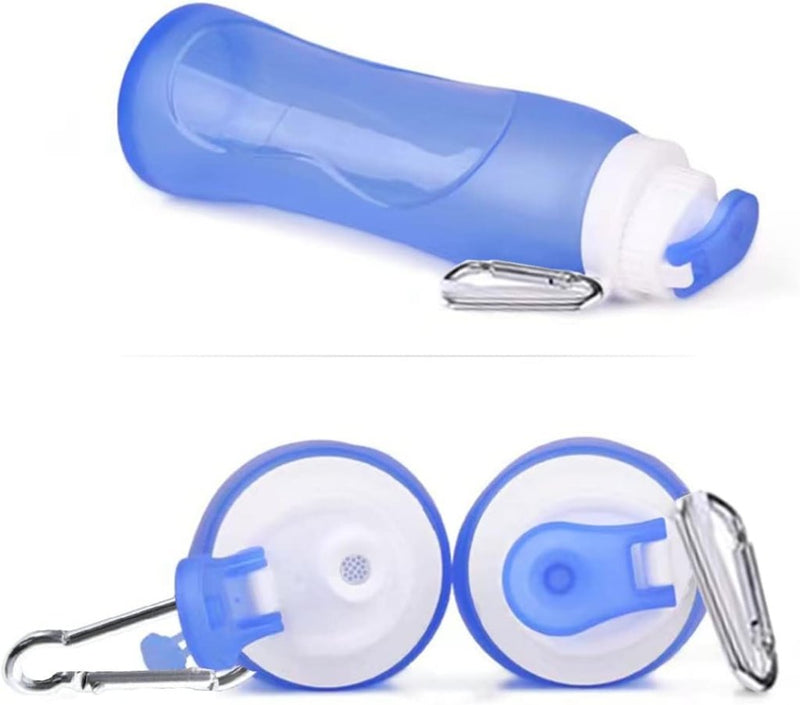 Laad afbeelding in Galerijviewer, PAPU Lekvrije, ultralichte drinkfles van 500 ml, inklapbare waterflessen, BPA-vrij, fles voor sport, fietsen, fitness, outdooractiviteiten, sportfles (blauw) - happygetfit.com
