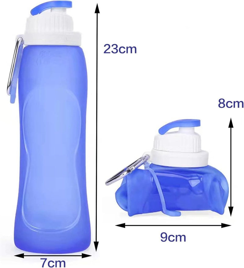 Laad afbeelding in Galerijviewer, PAPU Lekvrije, ultralichte drinkfles van 500 ml, inklapbare waterflessen, BPA-vrij, fles voor sport, fietsen, fitness, outdooractiviteiten, sportfles (blauw) - happygetfit.com
