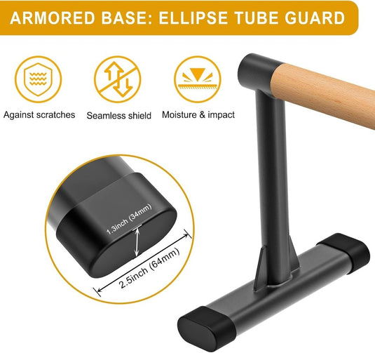 Parallettes met beukenhouten handgrepen en stalen frame tot 272 kg – push-up bars – calisthenics - happygetfit.com