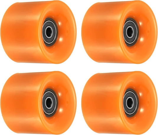 PATIKIL 60mm Longboard Wielen met Lagers ABEC-9, 4 Pack Straat Wielen voor Skateboards Cruiser Wiel Vervanging 80A, Oranje Zwart - happygetfit.com